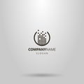 Simple vector logo design built from a set of squares in a round frame Royalty Free Stock Photo