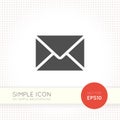 Simple vector mail icon for user interfaces