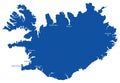 Simple Vector Map of Iceland with Cities Royalty Free Stock Photo