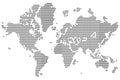 Simple vector  map world from black square formation, Isolated on White Royalty Free Stock Photo