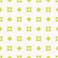 Simple vector minimalist floral geometric seamless pattern. Green and white Royalty Free Stock Photo