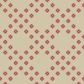 Simple vector minimalist floral pattern. Red and gold geometric seamless texture Royalty Free Stock Photo