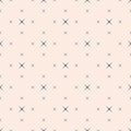 Simple vector minimalist geometric seamless pattern with small crosses, stars Royalty Free Stock Photo