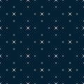 Simple vector minimalist geometric seamless pattern with small crosses, stars Royalty Free Stock Photo