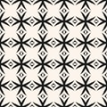Simple vector monochrome seamless pattern. Black and white geometric ornament Royalty Free Stock Photo