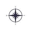 Simple vector nautical compas icon. Navigation map sign