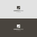 Simple vector negative space square iconic logo of growing up arrow graphic