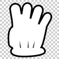 Outline Counting Hand, Four at Transparent Effect Background