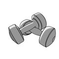 simple vector outline dumbbell, dumbbel dumbell, isolated on white