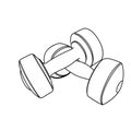 simple vector outline dumbbell, dumbbel dumbell, isolated on white