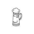 Simple vector outline icon with a beer mug stroke Royalty Free Stock Photo
