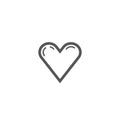 Simple vector outline line art heart icon