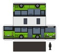 The paper model of a green small bus