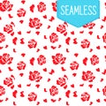 Simple vector pattern with red flowers Royalty Free Stock Photo