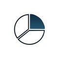 Simple vector pie chart icon representing data analysis, statistics, and business strategy Royalty Free Stock Photo