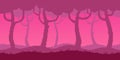 simple vector pixel art horizontal illustration of dark forest in the style of retro platformer video game level Royalty Free Stock Photo