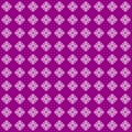 Vector pixel art seamless pattern of minimalistic abstract rhombic white symbols grid tile on velvet violet background
