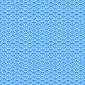Simple vector pixel art seamless pattern of minimalistic azure and white scaly japanese water waves pattern