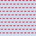 Simple vector pixel art seamless pattern of waving flag of Poland on light background