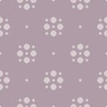 Simple vector polka dot seamless pattern in pastel color, pale purple and beige. Royalty Free Stock Photo