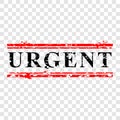Simple Vector Red and Black Rubber Stamp, urgent, at transparent effect background Royalty Free Stock Photo
