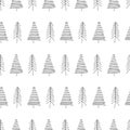Simple vector pattern with black winter conifers Royalty Free Stock Photo