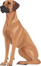 simple vector Rhodesian Ridgeback clipart Royalty Free Stock Photo