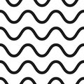 Simple vector seamless pattern, horizontal wavy lines, curves.