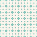 Simple vector seamless pattern. Polka dots, circles, flowers. Green and beige Royalty Free Stock Photo