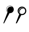 simple vector Set 2 Push Pin, isolated on white Royalty Free Stock Photo