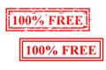 Simple Vector Set 2 Rust Red Rectangle Rubber Stamp, 100 Percent or % Free Royalty Free Stock Photo