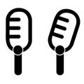 Simple vector Set 2 Silhouette of Classic Microphone hand draw sketch of classic microphone Royalty Free Stock Photo