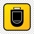 Simple Vector, Silhouette Icon Stye of urinoir, public restroom, inside of gradient yellow square border at transparent effect