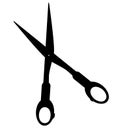 simple vector silhouette scissor, isolated on white