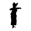 Simple Vector Silhouette of Young Girl Traditional Bali Indonesia Dancer