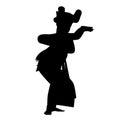 Simple Vector Silhouette of Young Girl Traditional Bali Indonesia Dancer