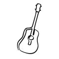 simple vector sketch accoustic guitar single one line art, continuous