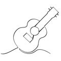 simple vector sketch accoustic guitar single one line art, continuous