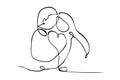 simple vector sketch couple man woman in love single one line art, continuous