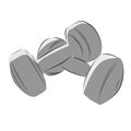 simple vector sketch dumbbell, dumbbel dumbell, isolated on white