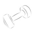 simple vector sketch dumbbell, dumbbel dumbell, isolated on white