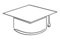 simple vector sketch graduation cap single one line art, continuous Royalty Free Stock Photo