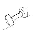 simple vector sketch hexagon dumbbell, dumbbel dumbell, single one line art, continuous