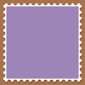 Simple vector square brown and purple postage stamp template Royalty Free Stock Photo