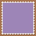 Simple vector square brown and purple postage stamp template Royalty Free Stock Photo