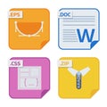 File types and formats labels icon presentation document symbol application software folder vector illustration. Royalty Free Stock Photo