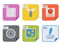 File types and formats labels icon presentation document symbol application software folder vector illustration. Royalty Free Stock Photo