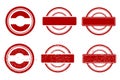 Simple Vector 6 Style Red Blank Circle Rubber Stamp Effect, isolated on white Royalty Free Stock Photo