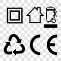 Simple Vector Symbol at Charger, Adaptor, Power Converter, Battery and other related, indoor use, double protection, do not litter