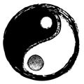 vector simple symbol crayon yin yang, isolated on white